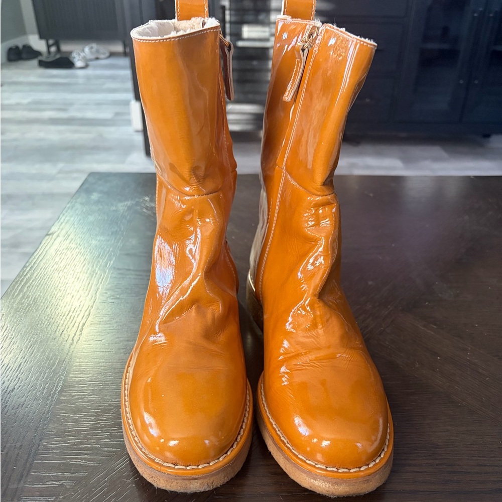 Vicini Orange Ankle Boots